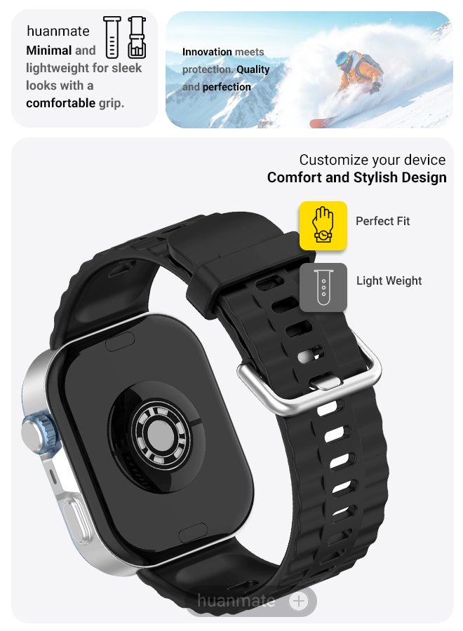 huanmate 2 In 1 Huawei Watch Fit 4 Pro Smartwatch Soft Silicone Replacement Strap + Premium Screen Protector – High Quality, Stylish, Lightweight & Durable Strap and Clear, Safe, Smudge-Resistant Screen Shield  - Image 3