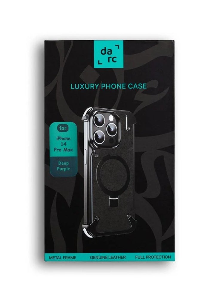 darc Leather Case for iPhone 15 Pro Blue Titanium  - Image 3
