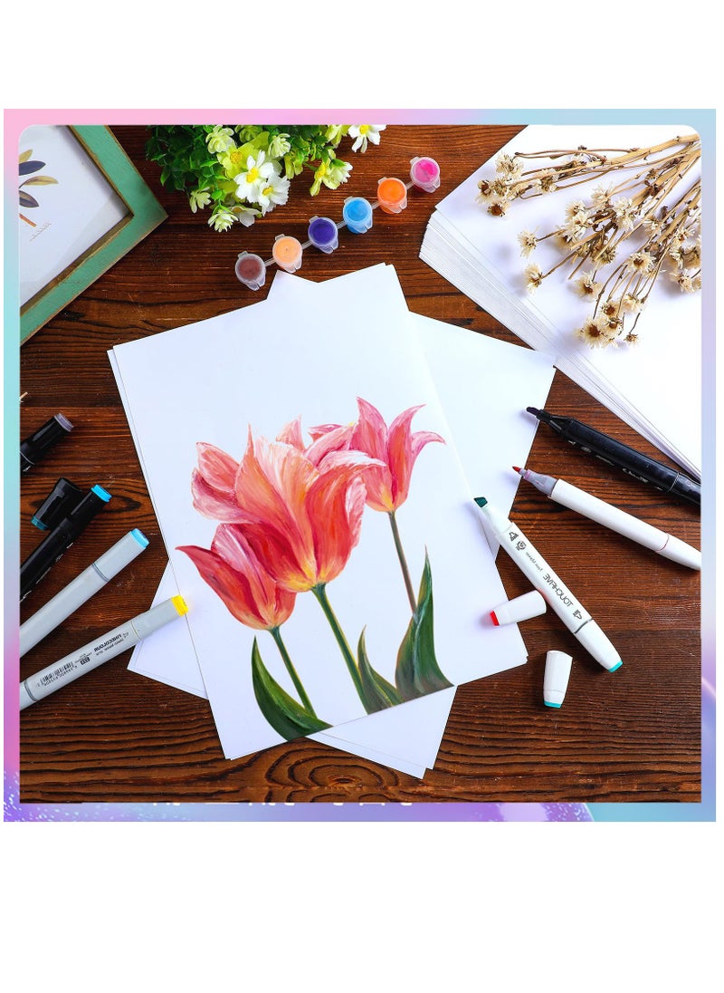 Excefore - Marker Pads Art Sketchbook, 150 Sheets Marker Papers Bleedproof for Marker, A4 8.27 x 11.69 Inch, Art Drawing Paper Pad for Kids Artists Students, 110 GSM for Use with Markers and Ink - Image 1