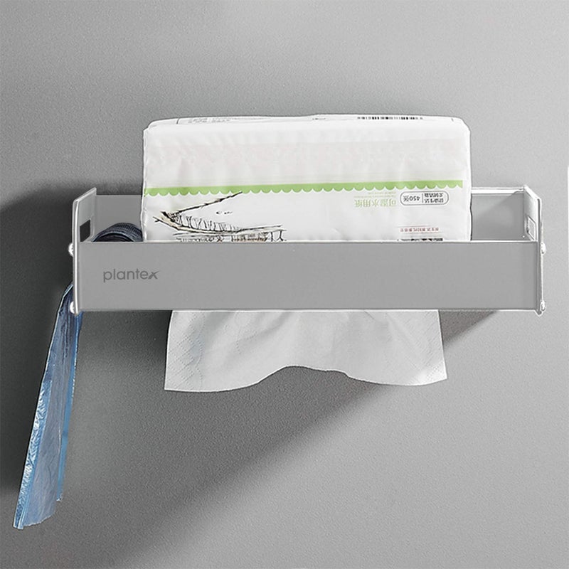 Plantex Aluminum Toilet Paper Holder for Bathroom/Toilet Roll Holder/Toilet Tissue Holder with Mini Shelf Rack Stand/Bathroom Accessories/Anti Rust(Chrome) - Image 3