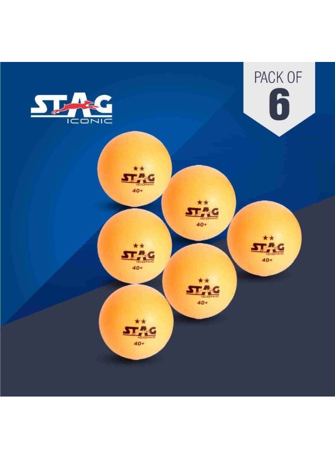 STAG ICONIC Stag iconic High Performance 2 Star | Advanced 40+mm Table Tennis Ball  (Standard, Pack of 3, Orange)  - Image 2