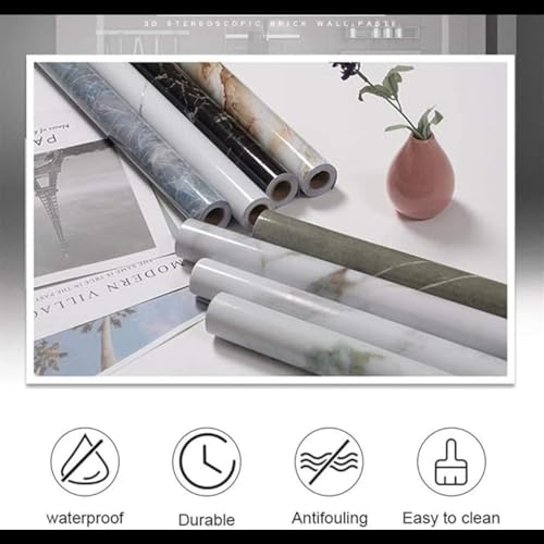 wall love Marble OilProof & Waterproof self-Adhesive Sheet Stickers Big Countertop Cabinet Furniture puja Room Kitchen,Home Sticker Wallpaper 60 x 200cm (White Gold Wallpaper) - Image 5