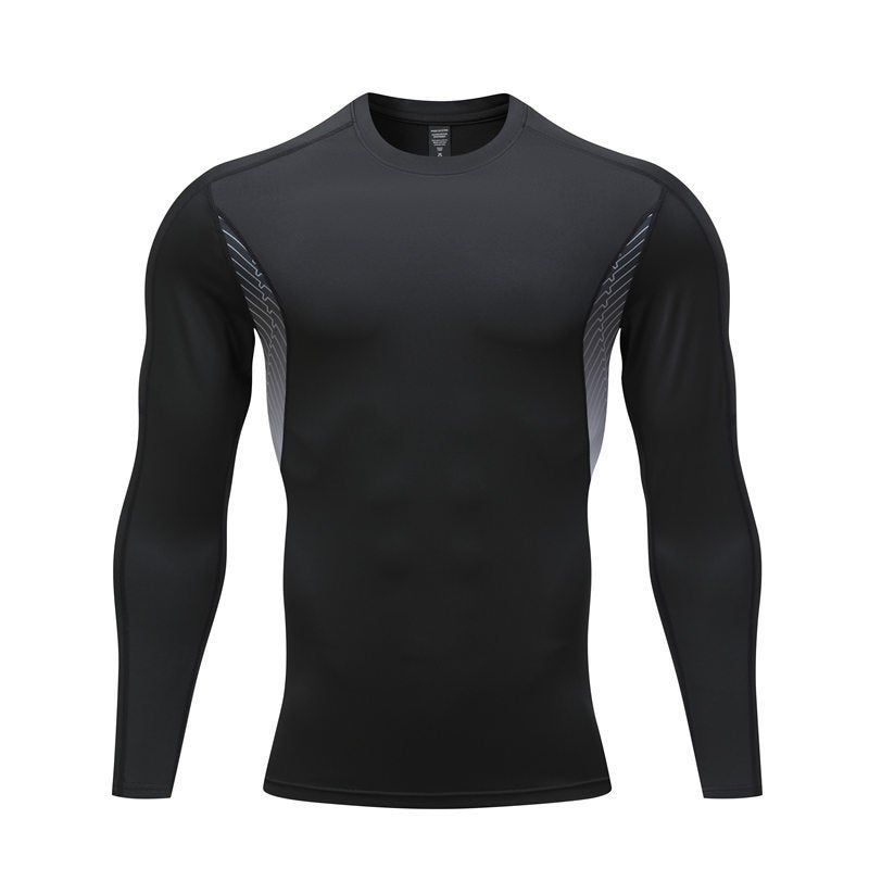 Men'S Sports Tight Long-Sleeved Long-Sleeved Running Fitness T-Shirt Track And Field Training Quick-Drying Sportswear Printable Logo - Image 1