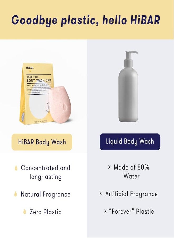 HIBAR - Exfoliate Solid Body Wash Bar - Revive & Restore - With Bamboo Powder & colloidal oat - Daily Use & Sensitive Skin - Plastic, Paraben & Soap-Free - Vegan - Sea Salt + Teakwood - Image 5