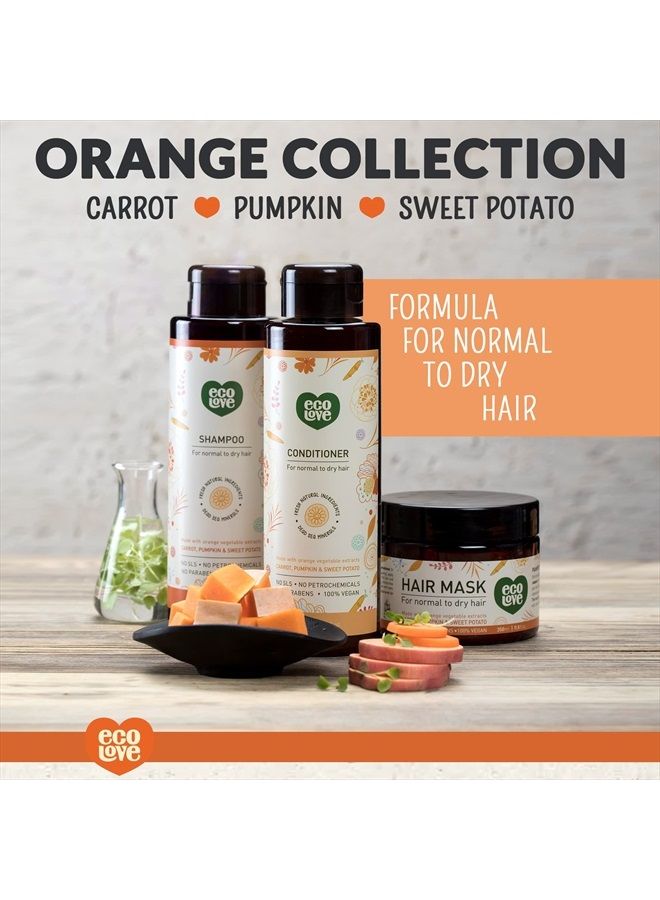 ecoLove Natural Conditioner for Dry, Damaged Hair and Color Treated Hair - No SLS or Parabens - With Natural Carrot and Pumpkin Extract - Vegan and Cruelty-Free, 17.6 oz - Image 5