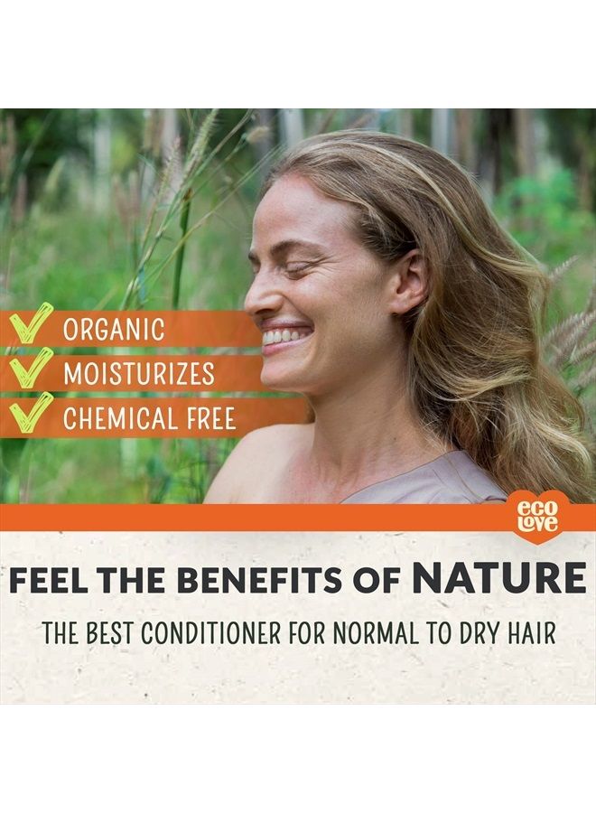 ecoLove Natural Conditioner for Dry, Damaged Hair and Color Treated Hair - No SLS or Parabens - With Natural Carrot and Pumpkin Extract - Vegan and Cruelty-Free, 17.6 oz - Image 4
