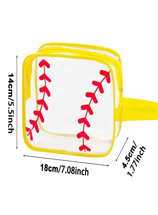 Lebaley 16PCS Softball Cosmetic Bag - Softball Gift Accessories Bags Goodie Snack Makeup Bag，Waterproof Softball Clear PVC Travel Bag,Toiletry Zipper Pouch Organizer,Softball Team Gifts for Girls Team Player - Image 2