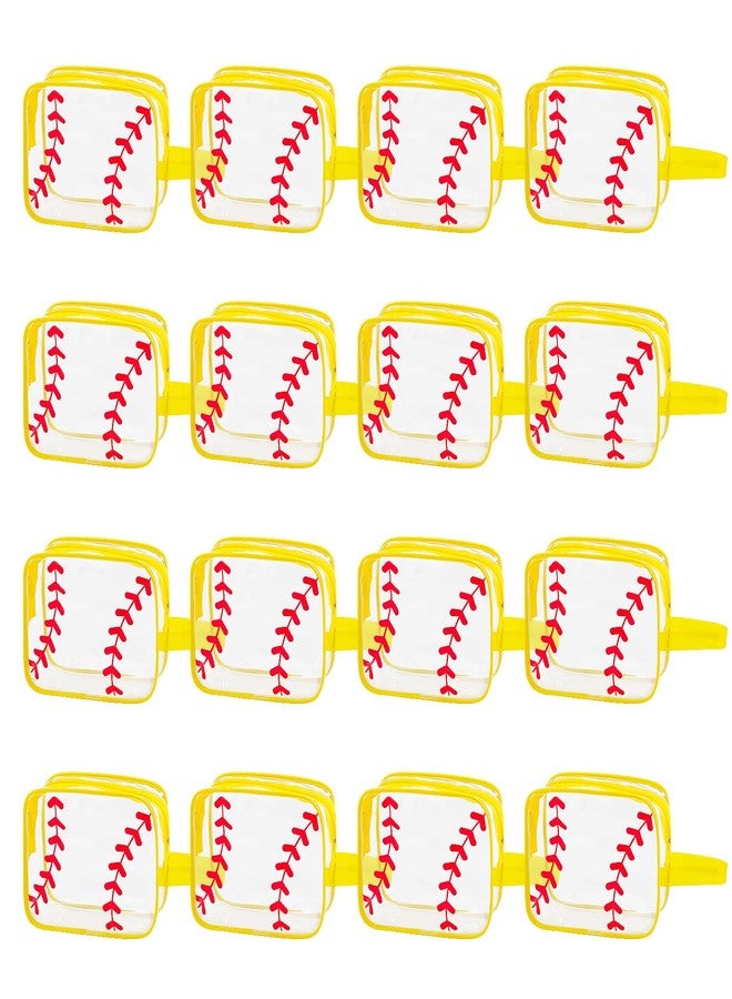 Lebaley 16PCS Softball Cosmetic Bag - Softball Gift Accessories Bags Goodie Snack Makeup Bag，Waterproof Softball Clear PVC Travel Bag,Toiletry Zipper Pouch Organizer,Softball Team Gifts for Girls Team Player - Image 1