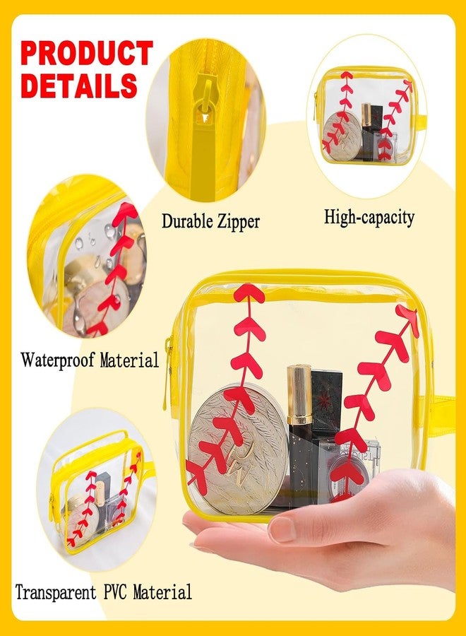 Lebaley 16PCS Softball Cosmetic Bag - Softball Gift Accessories Bags Goodie Snack Makeup Bag，Waterproof Softball Clear PVC Travel Bag,Toiletry Zipper Pouch Organizer,Softball Team Gifts for Girls Team Player - Image 3