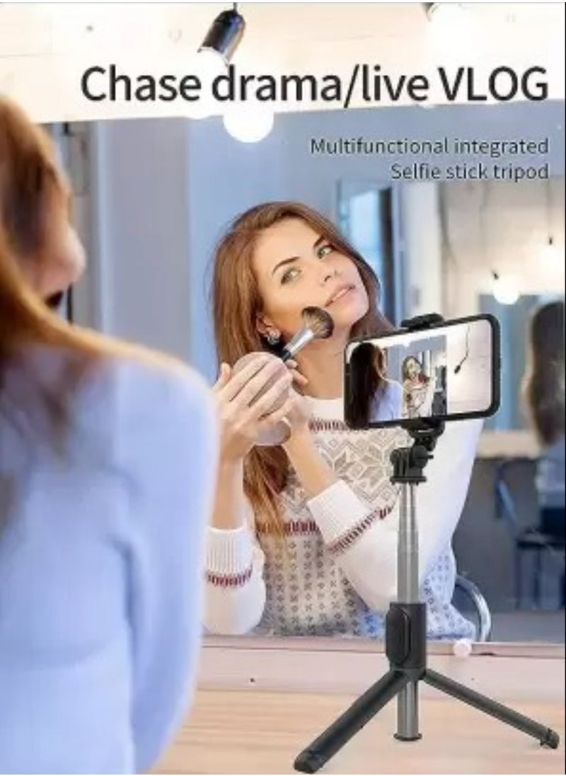 ELTRAZONE - Bluetooth Selfie Sticks with Remote and Selfie Light, 3-in-1 Multifunctional Selfie Stick Tripod Stand Mobile Stand Compatible with All Phones Bluetooth Selfie Stick  (Black, Remote Included) - Image 1