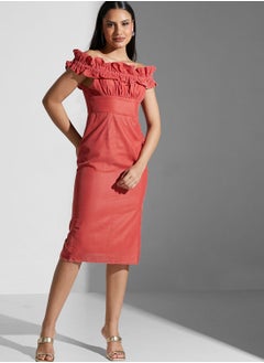 Hope & Ivy Bardot Ruffle Detail Dress  - Image 4