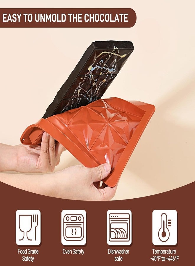 Skytail Break Apart Chocolate Bar Moulds Silicone Dubai Deep Chocolate Bar Mould Thick Candy Mold Non-Stick forKunafa Chocolate Praline Sweets DIY Baking Brownie Gummy Jelly Caramel Treats for Kids - Image 3