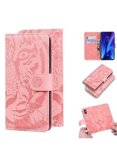 HuHa Case Cover For Xiaomi Mi 9T / 9T Pro / Redmi K20 / K20 Pro Tiger Embossing Pattern Horizontal Flip Leather Case with Holder & Card Slots & Wallet Pink 
