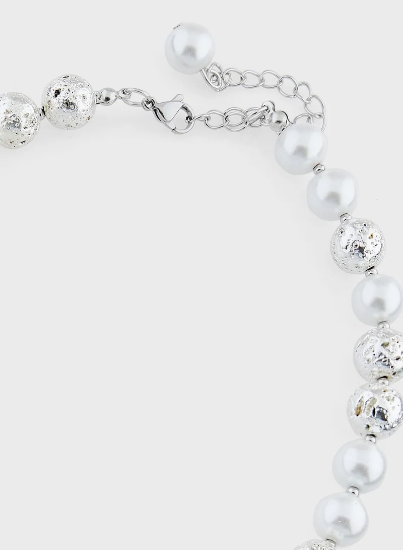 ايلا ليمتد اديشن Pearl Diamante Necklace