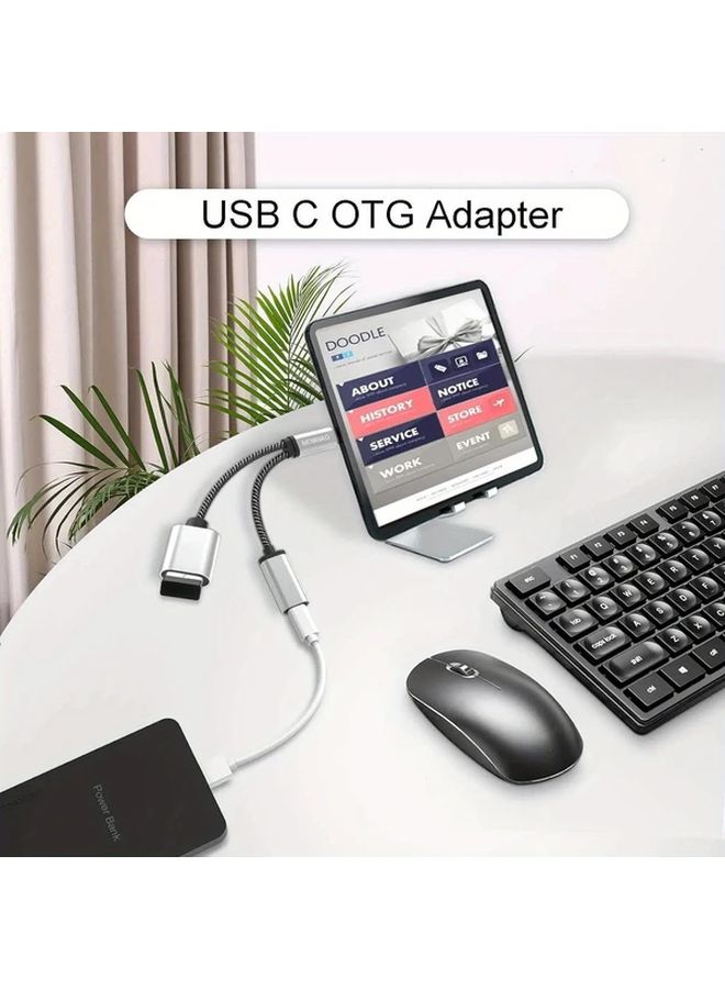 Type C 2 In 1 Black OTG USB 3 1 Female Adapter Splitter PD Fast Charger Cable - Image 4