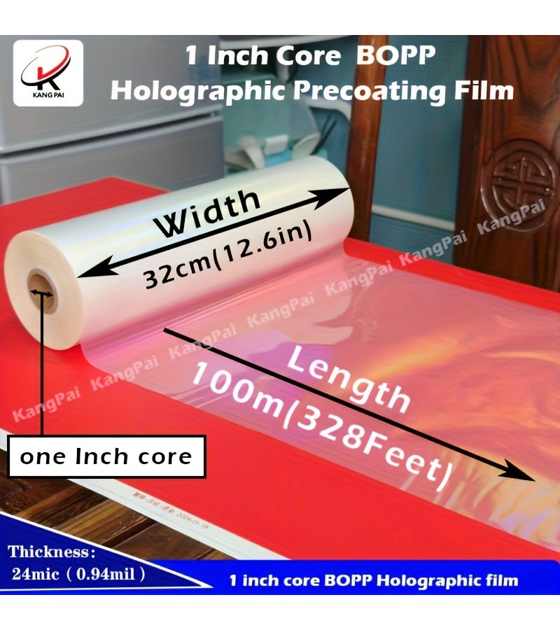 Bopp Holographic Precoated Laminating Film Rolls With Hearts Pattern 12.6 Inches By 328 Feet - Image 2