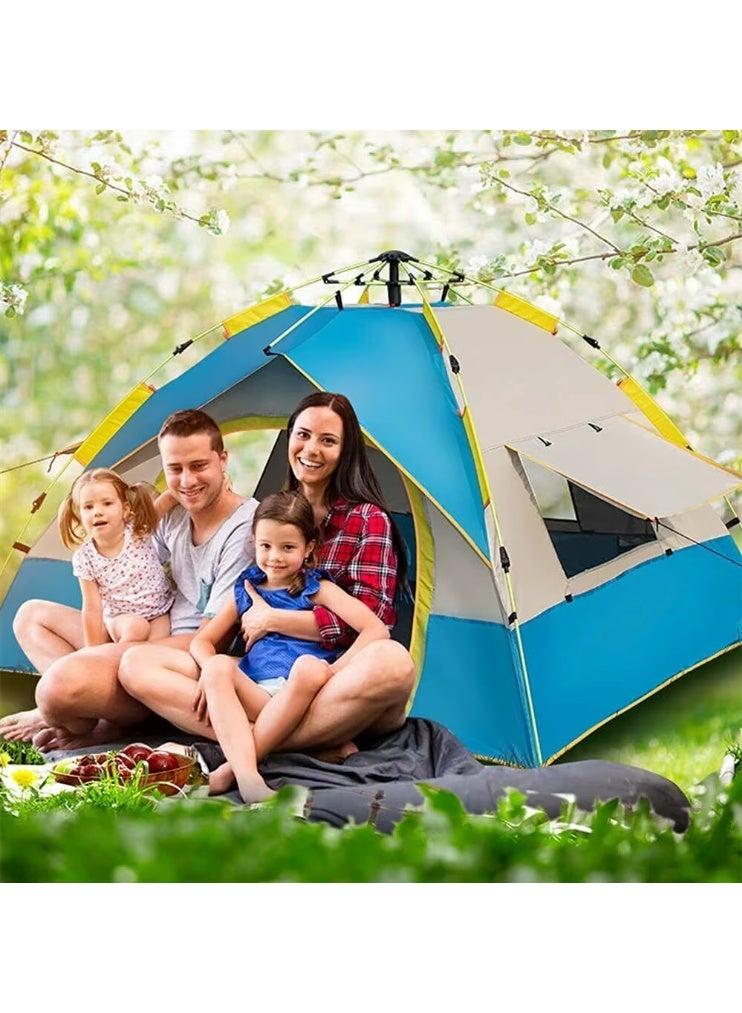 Raxoom Big Camping Tent, 4-5 Person Waterproof Folding Tent Automatic Pop-Up Easy Carry, Quick Setup with Door, Sun and Rain Protection, Lightweight and Portable for Hiking, Beach, Backpacking and Travel - Image 4