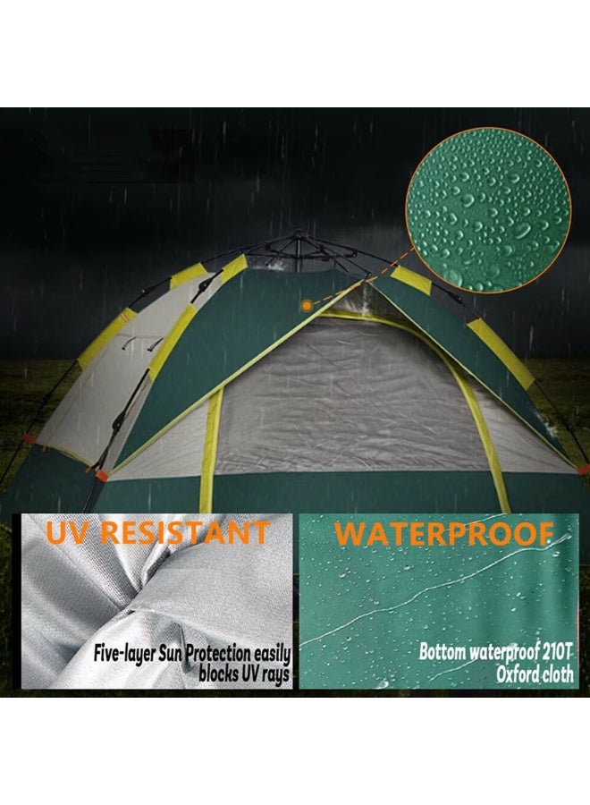 Raxoom Big Camping Tent, 4-5 Person Waterproof Folding Tent Automatic Pop-Up Easy Carry, Quick Setup with Door, Sun and Rain Protection, Lightweight and Portable for Hiking, Beach, Backpacking and Travel - Image 2