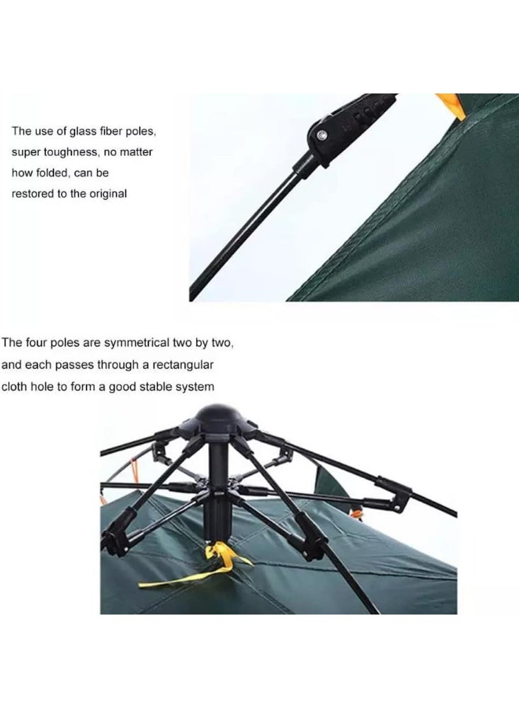 Raxoom Big Camping Tent, 4-5 Person Waterproof Folding Tent Automatic Pop-Up Easy Carry, Quick Setup with Door, Sun and Rain Protection, Lightweight and Portable for Hiking, Beach, Backpacking and Travel - Image 5