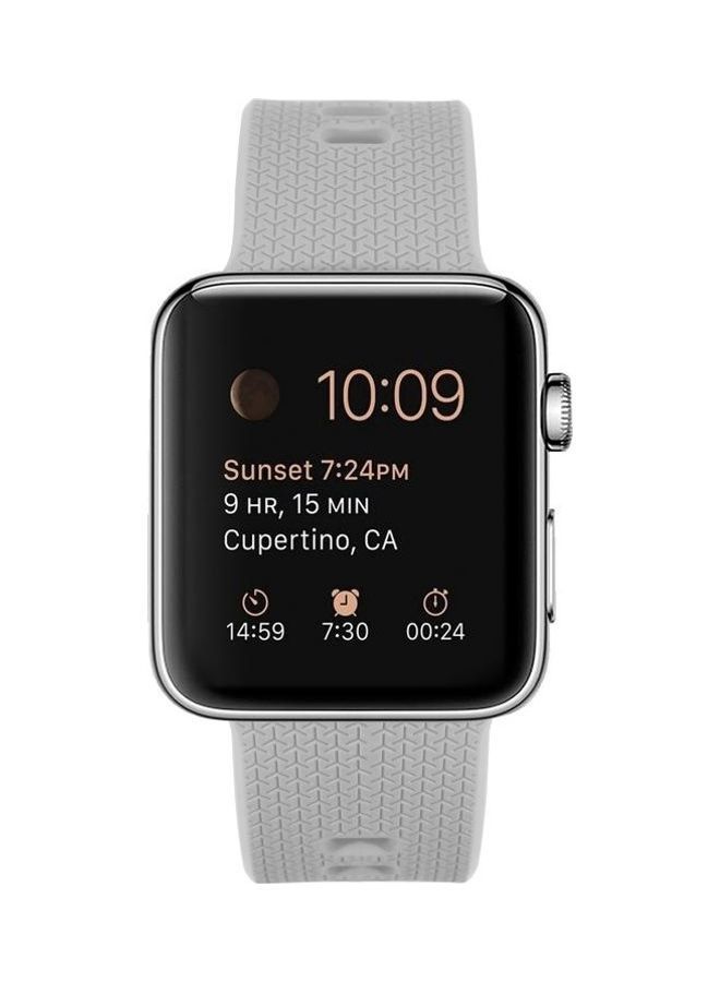 NIBEMINENT Silicone Replacement Strap Watchband For Apple Watch Series 7/6/SE/5/4/3/2/1 41/40/38mm Rock White  - Image 2