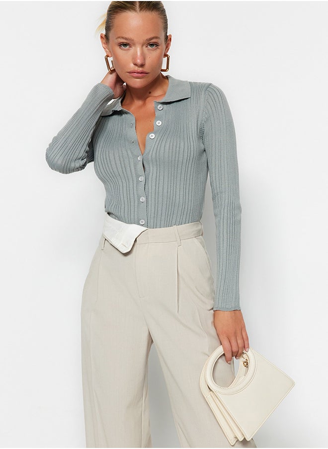 Gray Soft Textured Polo Neck Knitwear Cardigan TWOAW20HI0070 - pzsku/Z008412D3E33FA7379C83Z/45/_/1730941932/1a197272-b142-4c47-9112-8e82638a20f3