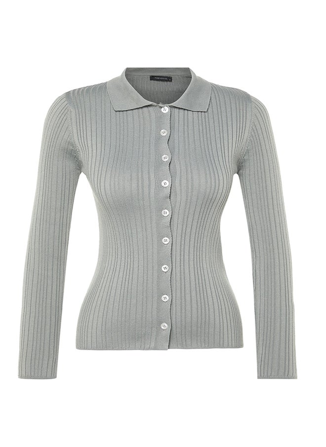 Gray Soft Textured Polo Neck Knitwear Cardigan TWOAW20HI0070 - pzsku/Z008412D3E33FA7379C83Z/45/_/1730941937/a2d2a7db-2169-4749-a24d-b09c6d13619a