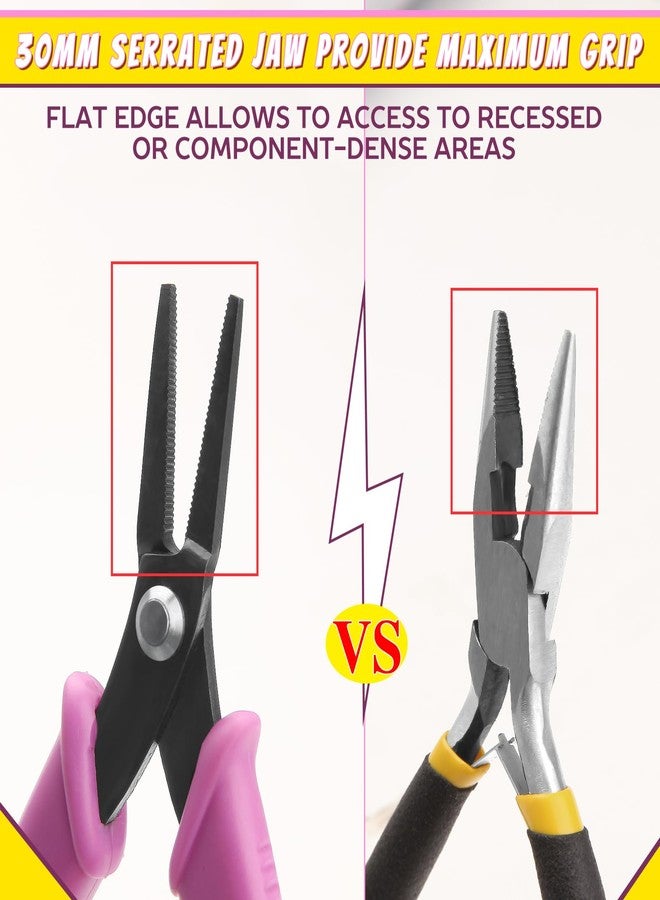 SPEEDWOX Long Pointed-Nose Pliers With Teeth 5.5-Inch Mini Needle Nose Pliers Chain Nose Pliers Long Nose Pliers for Jewelry Making Wire Bending Gripping Precision Pliers Serrated Jaw Pliers - Image 5