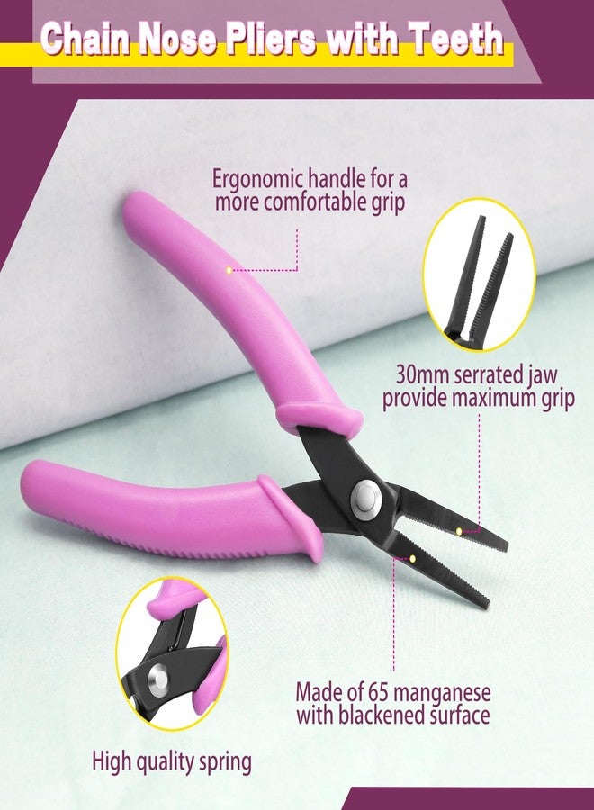 SPEEDWOX Long Pointed-Nose Pliers With Teeth 5.5-Inch Mini Needle Nose Pliers Chain Nose Pliers Long Nose Pliers for Jewelry Making Wire Bending Gripping Precision Pliers Serrated Jaw Pliers - Image 2