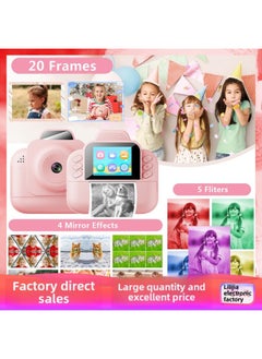 Generic Puzzle Children's Camera Photo Printing Camera Print HD Thermal Children's Photo Camera-Color:Pink  - Image 2