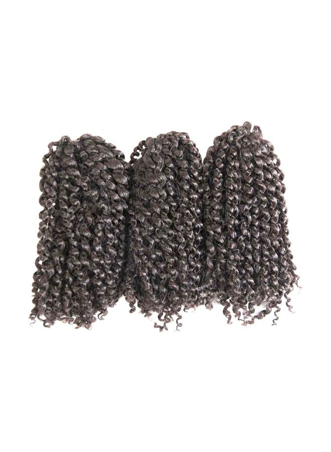 مجموعة وصلات شعر مضفرة من 3 قطع أسود