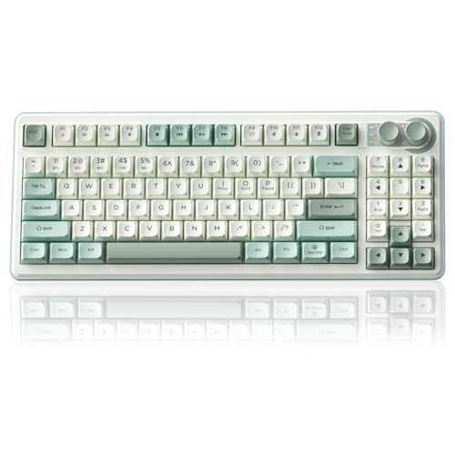 CORBOBO SOLAKAKA SK90-75% Wireless Keyboard, Cute Creamy Gaming Keyboard with Number Pad, Tri-Mode BT5.0/2.4G/USB-C, Media Knob, RGB Backlit, Quiet Keys Silent Office Keyboards for PC MAC - Image 1