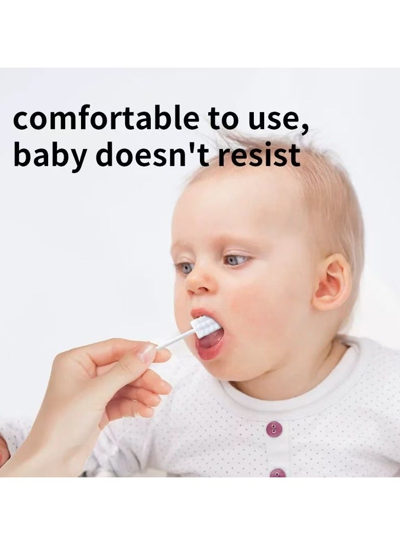 Beidile Oral Cleaner - 30 Pieces Disposable Baby Tongue And Oral Cleaning Cotton Swabs With Gauze Head Oral Cleaner 0-1 Year Old Baby Teeth Brush Infant Tongue Washing - Image 4