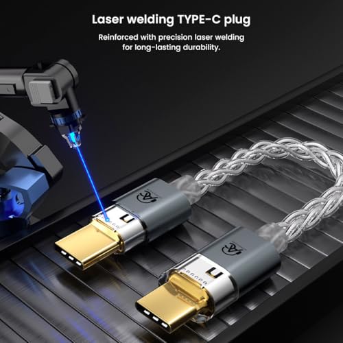 AUDIOCULAR C09 Type-C to Type-C 8-Core Crystal Copper Silver-Plated Audio Cable | Universal USB-C Compatibility | Premium Sound for Smartphones, Laptops, DAC/AMP & Portable Audio (Gray) - Image 4
