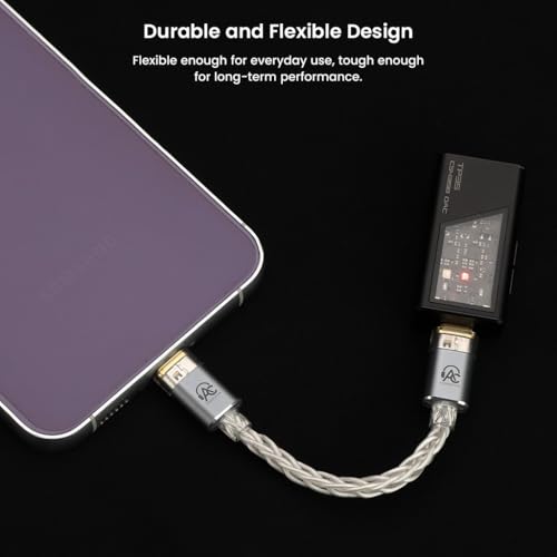 AUDIOCULAR C09 Type-C to Type-C 8-Core Crystal Copper Silver-Plated Audio Cable | Universal USB-C Compatibility | Premium Sound for Smartphones, Laptops, DAC/AMP & Portable Audio (Gray) - Image 3