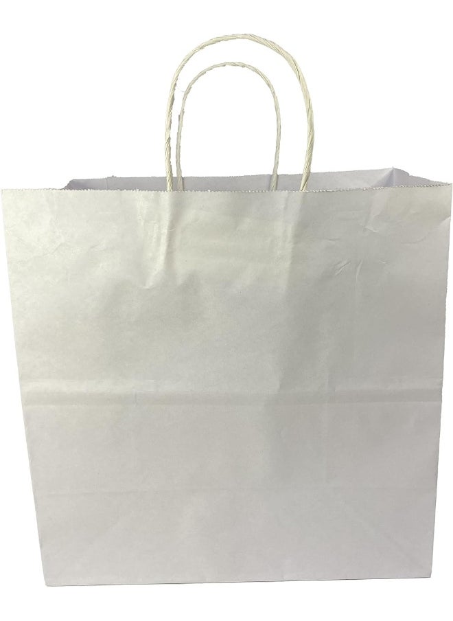 SHOWAY 25 pcs White paper bags with handles 28x28x15cm Kraft paper bags with big base craft paper bags. Best for birthday wedding graduation shopping party gifts clothes retail merchandise paper bags - pzsku/Z00849EA4939DAE2E8CCCZ/45/_/1719121731/6f7554f2-1ab1-4d49-bf6c-c95d6d19a66d