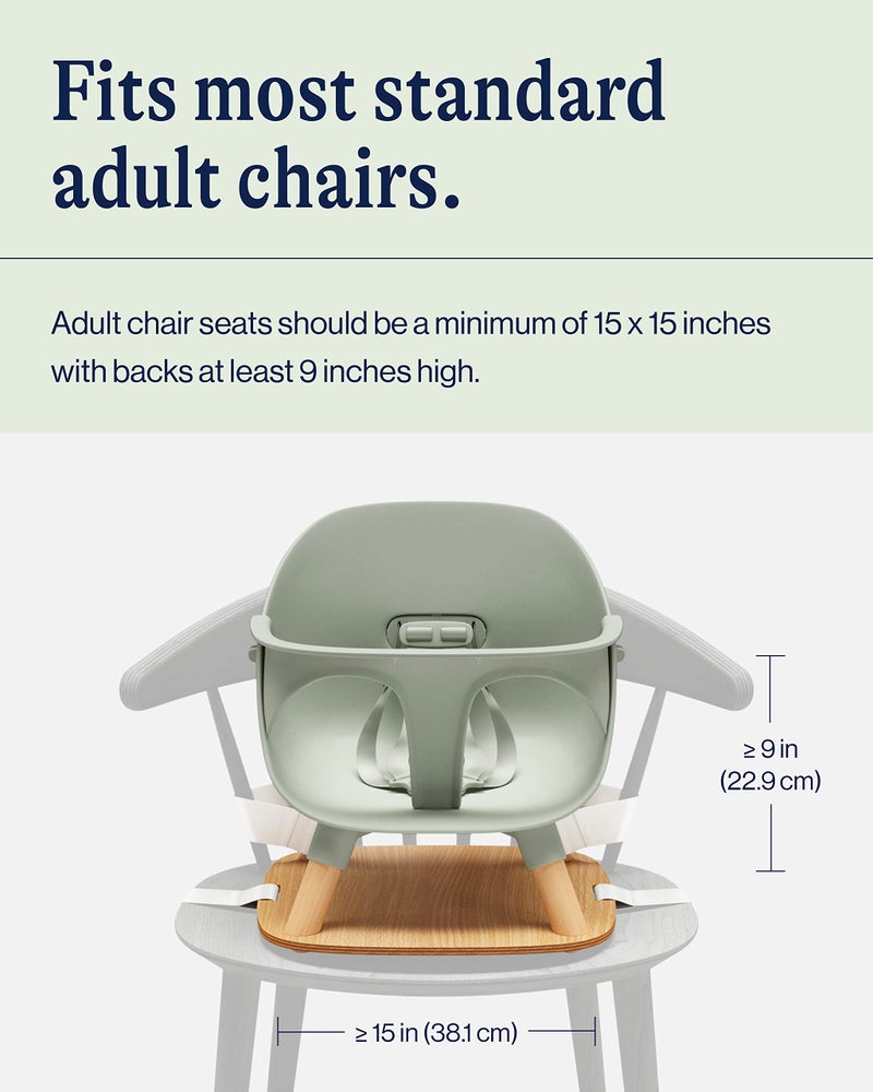 Lalo The Booster Seat for Babies & Toddlers, Children's Booster Seat, Easy to Clean Five-Point Safety Harness & Durable Non-Toxic Plastic Seat & Belly Bar - Sage - Image 4