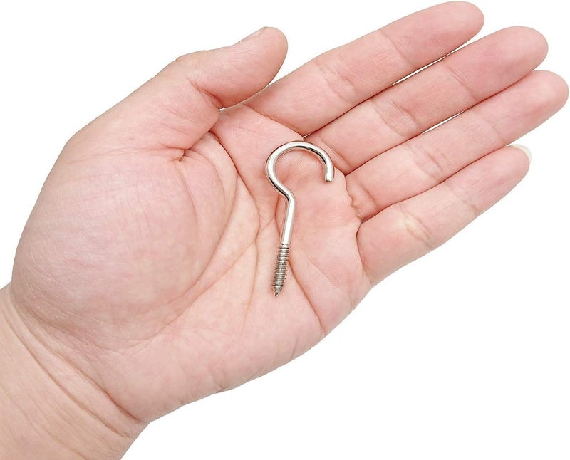 Axe Sickle 2 Inch Metal Cup Hook Screw Hook Silver 50Pcs - Image 4