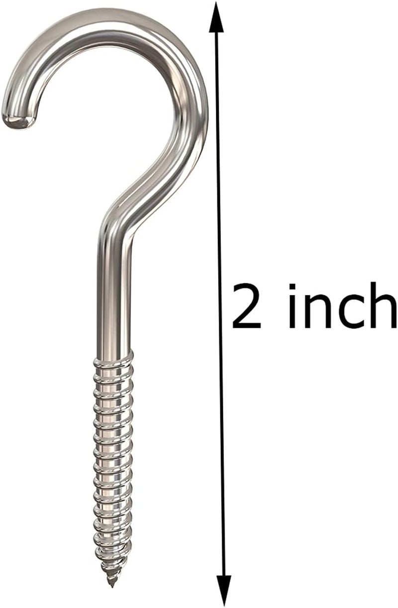 Axe Sickle 2 Inch Metal Cup Hook Screw Hook Silver 50Pcs - Image 3
