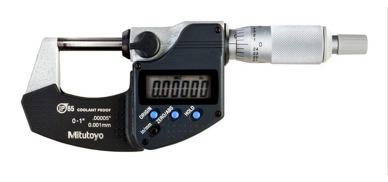 Mitutoyo Mitutoyo 293-340-30 Digital Micrometer, Inch/Metric, Ratchet Stop, 0-1" (0-25.4mm) Range, 0.00005" (0.001mm) Resolution, +/-0.00005" Accuracy, Meets IP65 Specifications  - Image 3