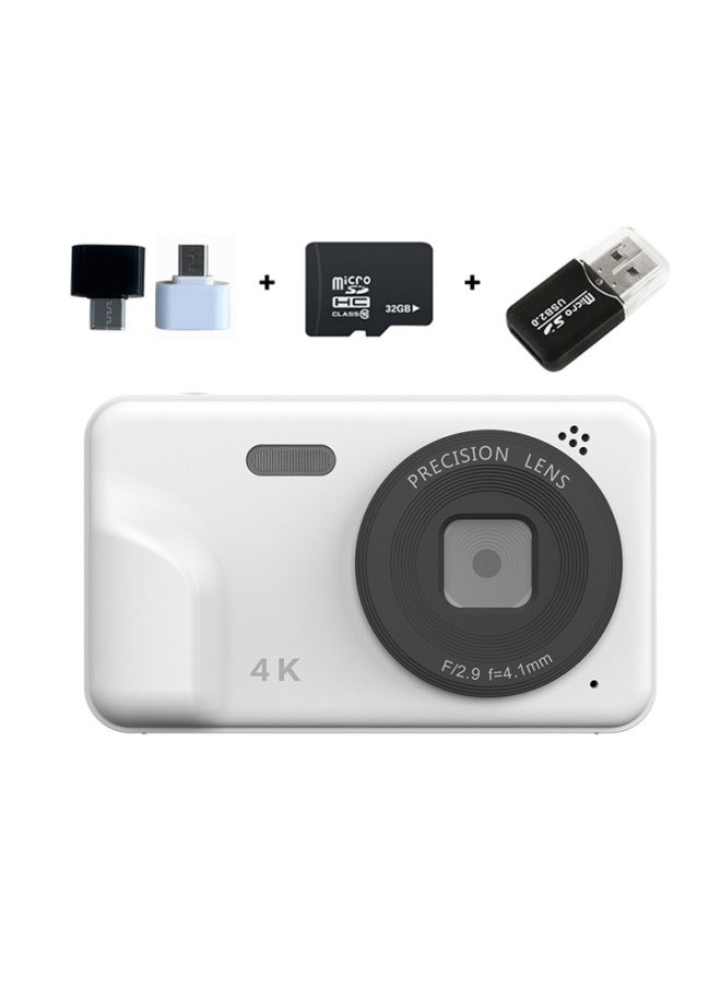 Ccd Camera Student Party Cheap Portable Digital Camera Selfie Mobile Phone High Color Value Gift Wholesale-Body Color:White 32G Memory Card USB Card Reader TYPE-C Adapter