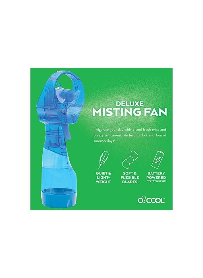 O2COOL - Deluxe Handheld Water Misting Fan - Battery Powered, Light Blue | Personal Cooling with Powerful One-Speed Motor, Portable & Lightweight | Perfect for Outdoor Activities, Travel & Kids - Image 1