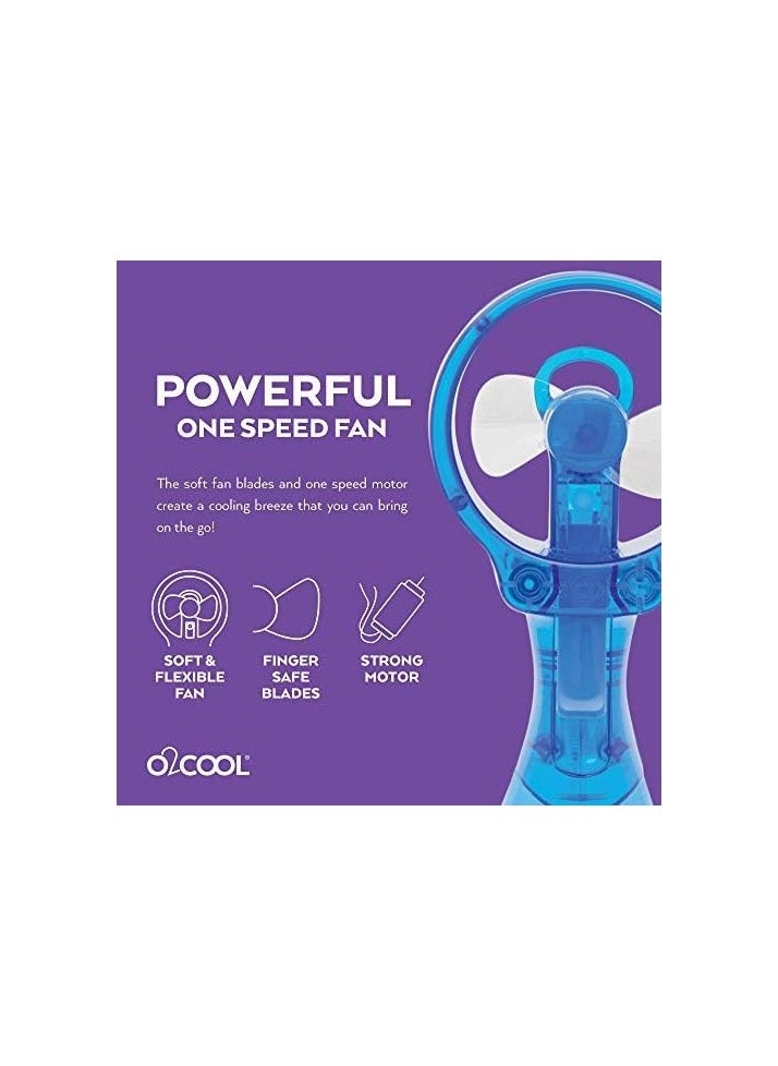 O2COOL - Deluxe Handheld Water Misting Fan - Battery Powered, Light Blue | Personal Cooling with Powerful One-Speed Motor, Portable & Lightweight | Perfect for Outdoor Activities, Travel & Kids - Image 1