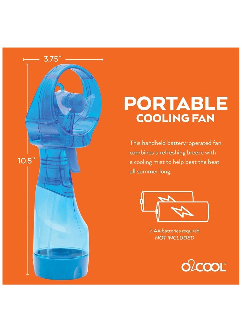 O2COOL - Deluxe Handheld Water Misting Fan - Battery Powered, Light Blue | Personal Cooling with Powerful One-Speed Motor, Portable & Lightweight | Perfect for Outdoor Activities, Travel & Kids - Image 1