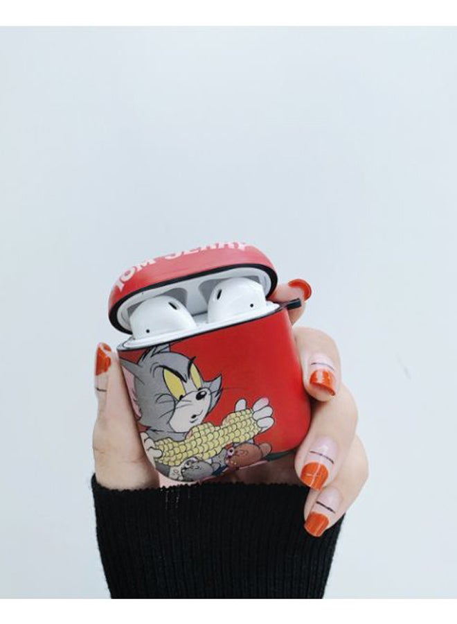 Tom And Jerry Themed Protective Case For Apple AirPods 1/2 Red/Grey/Brown - Image 2