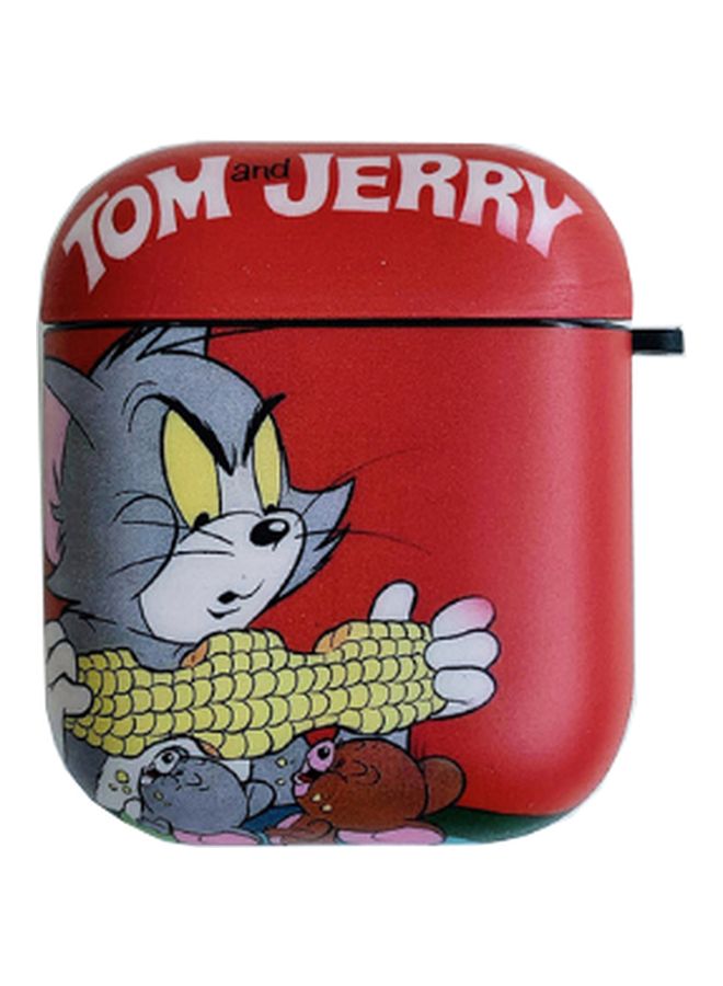 Tom And Jerry Themed Protective Case For Apple AirPods 1/2 Red/Grey/Brown - Image 1