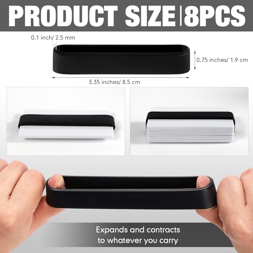 Jerify Set of 8 Elastic Money Bands - Silicone Wallet Bands, Cash Card Holder, Money Clip Alternative, with 4 PVC Cards for Men Women - Image 2