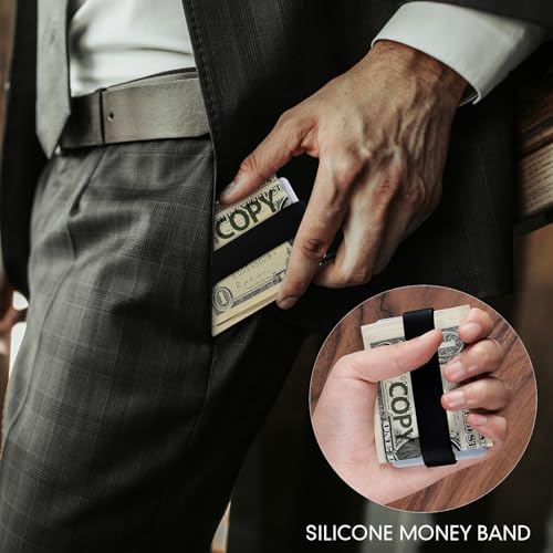 Jerify Set of 8 Elastic Money Bands - Silicone Wallet Bands, Cash Card Holder, Money Clip Alternative, with 4 PVC Cards for Men Women - Image 5
