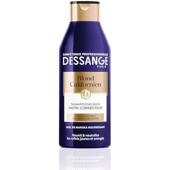 Dessange - NUTRI CORRECTOR SHAMPOO BLUE - FOR DYED OR DISCOLOURED BLONDE HAIR - CALIFORNIA BLONDE - 250ML - Image 1