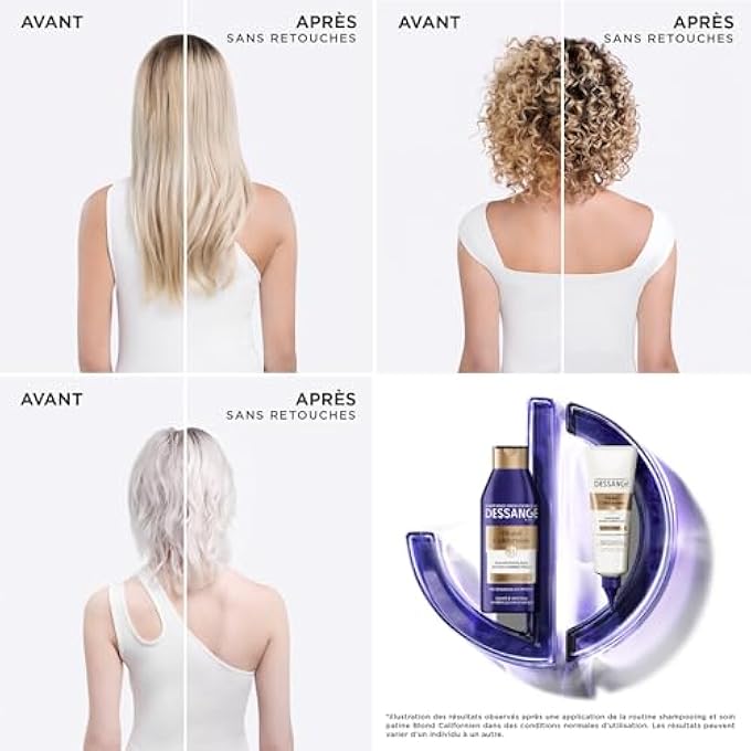 Dessange - NUTRI CORRECTOR SHAMPOO BLUE - FOR DYED OR DISCOLOURED BLONDE HAIR - CALIFORNIA BLONDE - 250ML - Image 3