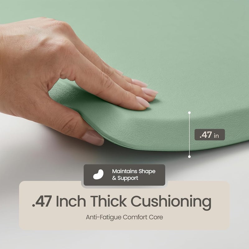 More Decor Anti Fatigue Kitchen Mats for Floor | Padded Kitchen Rugs | Non Slip, Cushioned Standing Desk Mat | Waterproof Floor Mat | 17.3" x 28" x 0.47" & 17.3" x 59" x 0.47", Mint Green, 2-Pack | More Décor - Image 4